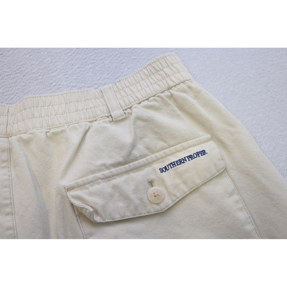Southern Proper Chino Shorts Mens Size Medium Khaki Elastic Waist Cotton